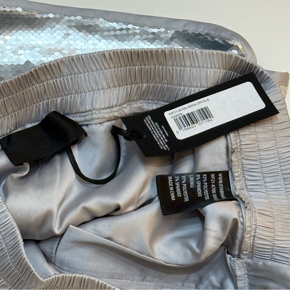 NWT RtA Ganya Sequined Shorts in Lead Crystal Sz Small - Picture 8 of 8